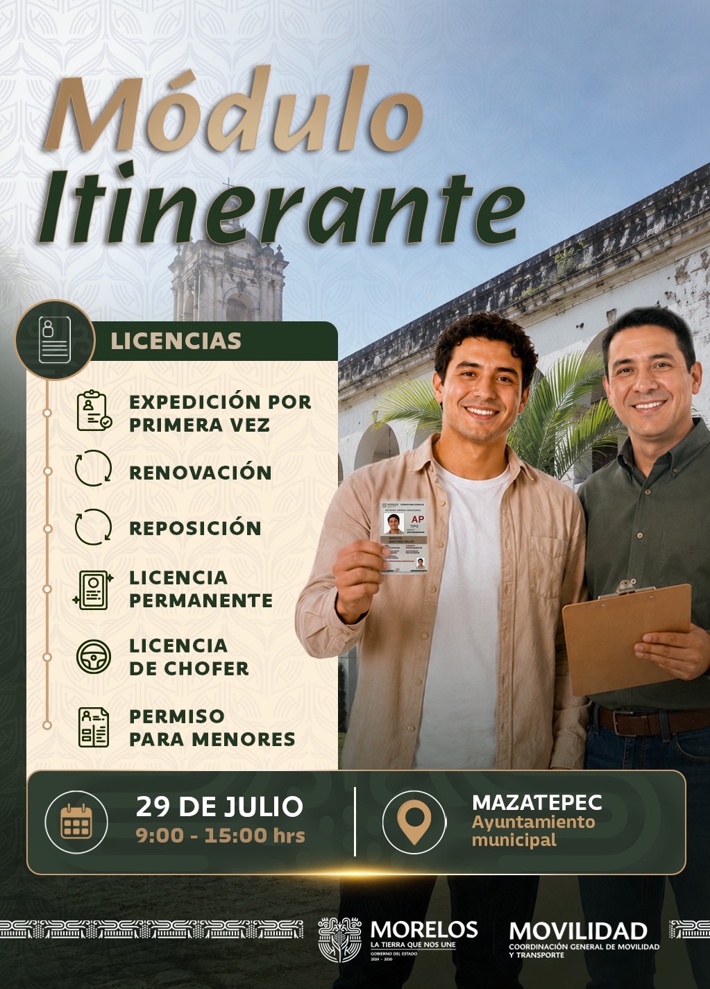 Mantiene Gobierno de Morelos módulos itinerantes para acercar servicios de movilidad a los municipios