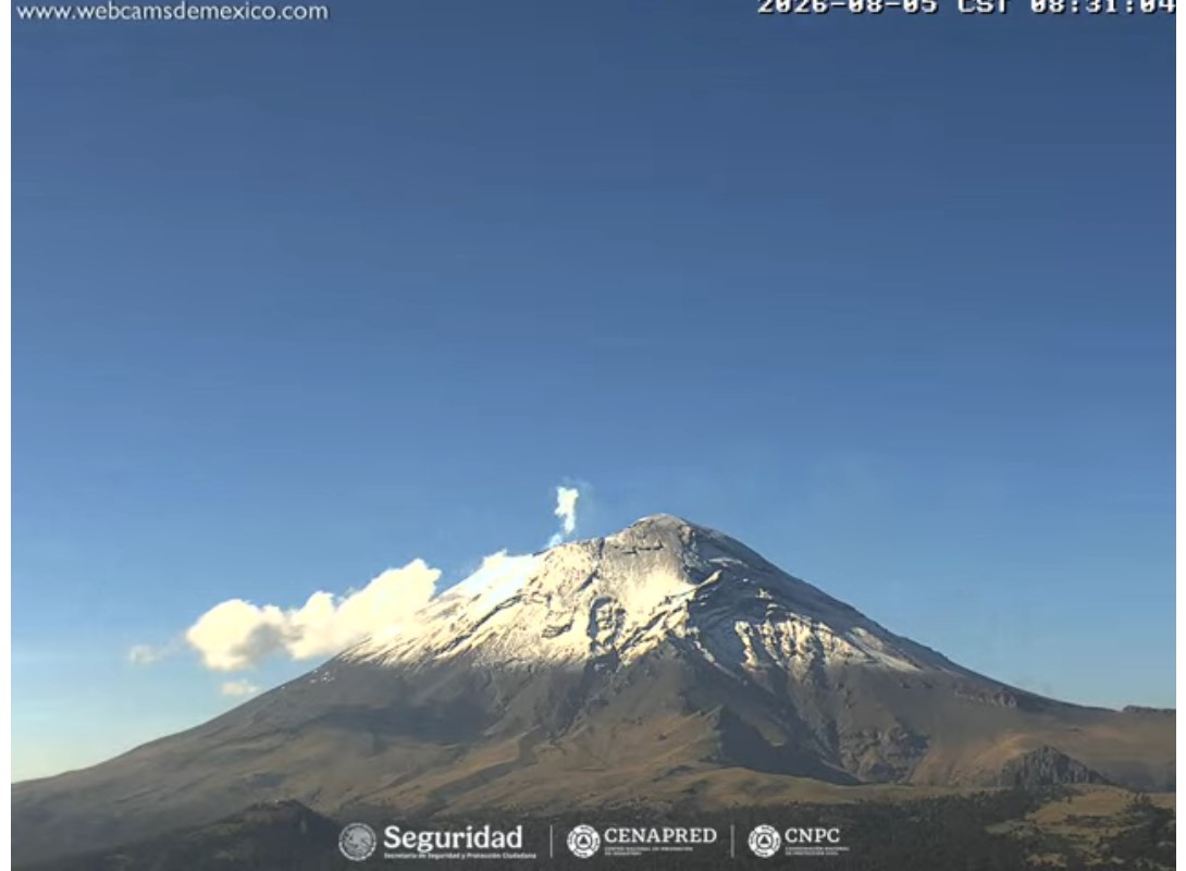 Reporte monitoreo del Volcán Popocatépetl