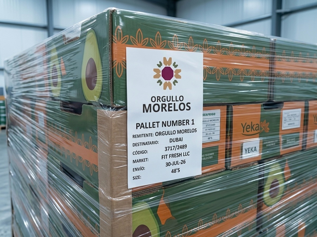 Arriba con éxito a Dubái embarque de aguacate producido en Morelos
