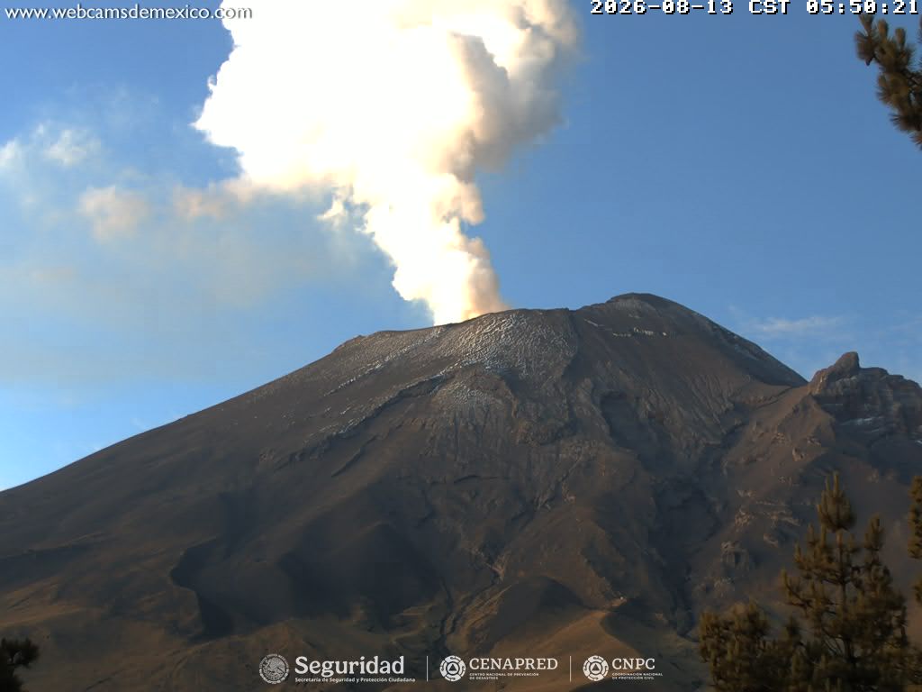 Reporte monitoreo del volcán Popocatépetl