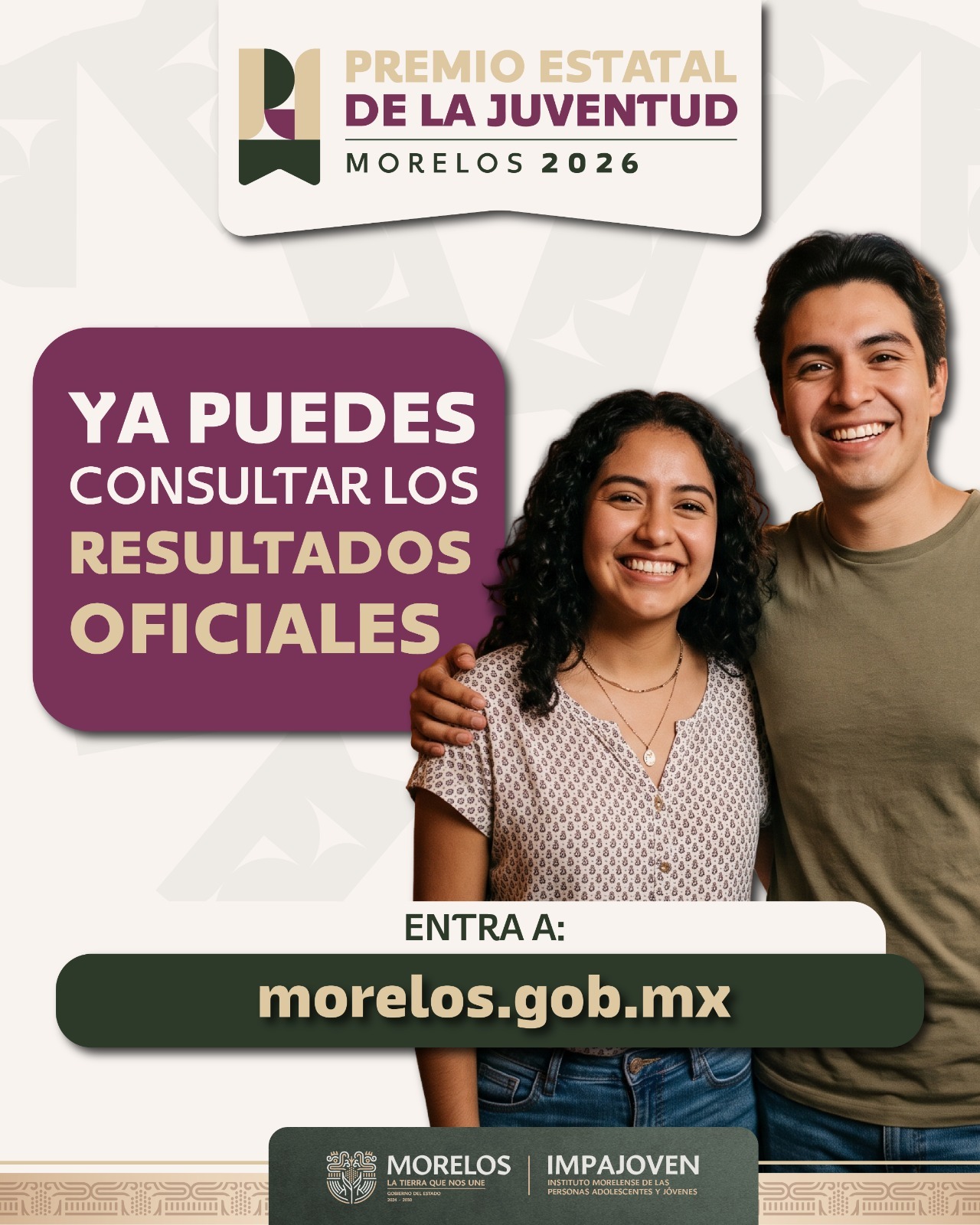 Informa Gobierno de Morelos resultados del Premio Estatal de la Juventud 2026