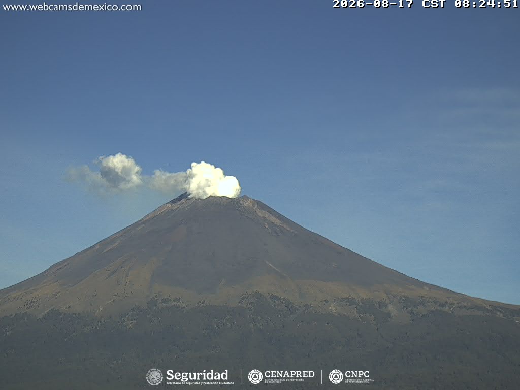 Reporte monitoreo del volcán Popocatépetl