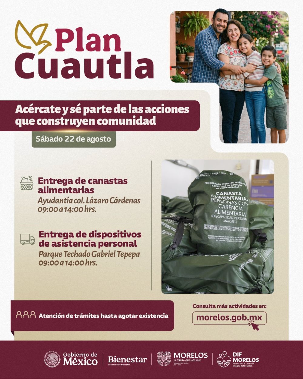 Acerca SEDIF apoyos alimentarios, visuales y de movilidad a familias de Cuautla
