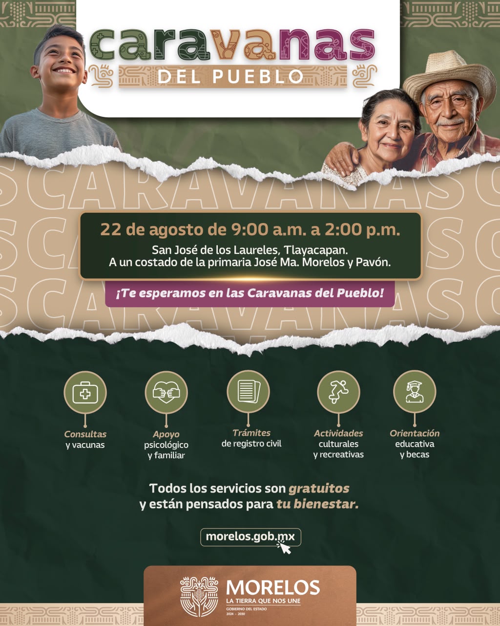 Llegarán Caravanas del Pueblo a San José de los Laureles con servicios gratuitos para las familias