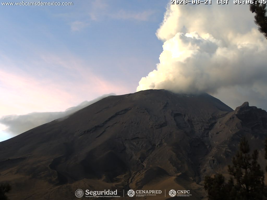 Reporte monitoreo del volcán Popocatépetl