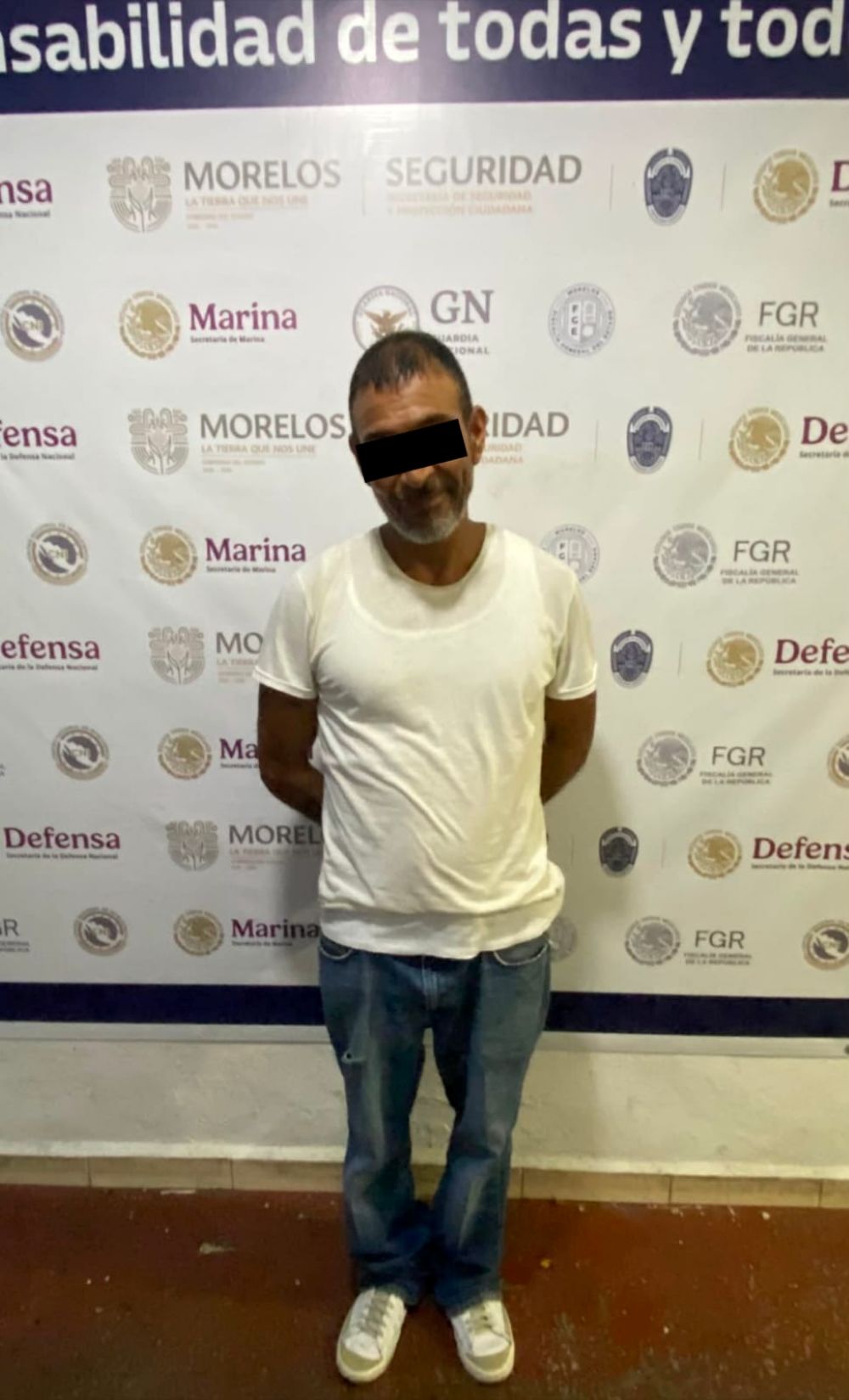Detienen GN y SSPC Morelos a un hombre por su presunta responsabilidad en delitos contra la salud en Cuernavaca
