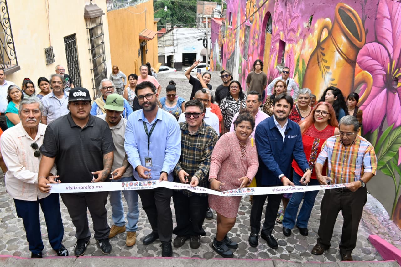 Recuperan Hábitat Morelos y Secretaría de Turismo espacio del Centro Histórico de Cuernavaca con “Callejón del Arte”