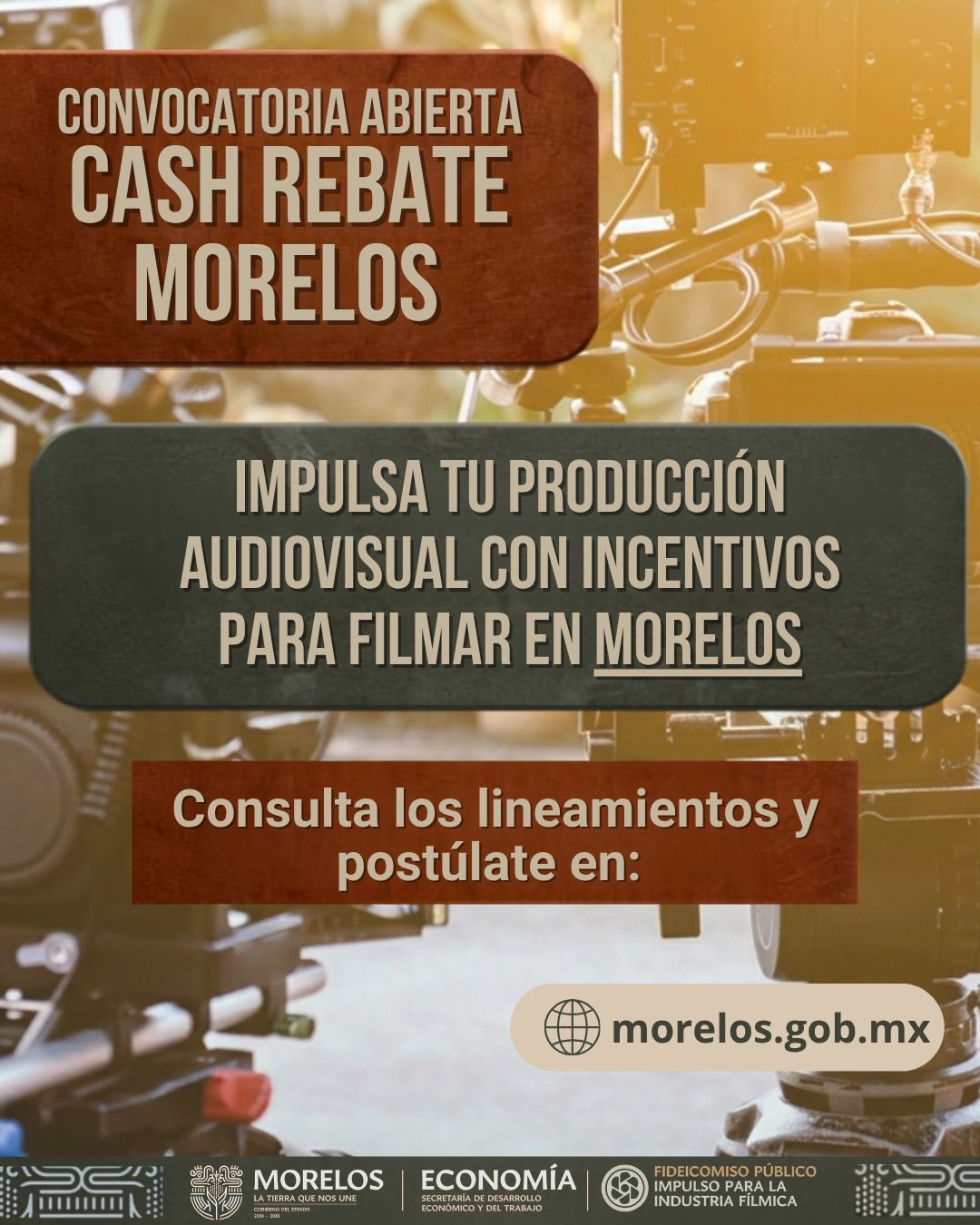 Ofrece Morelos cash rebate de hasta 30 por ciento a producciones audiovisuales