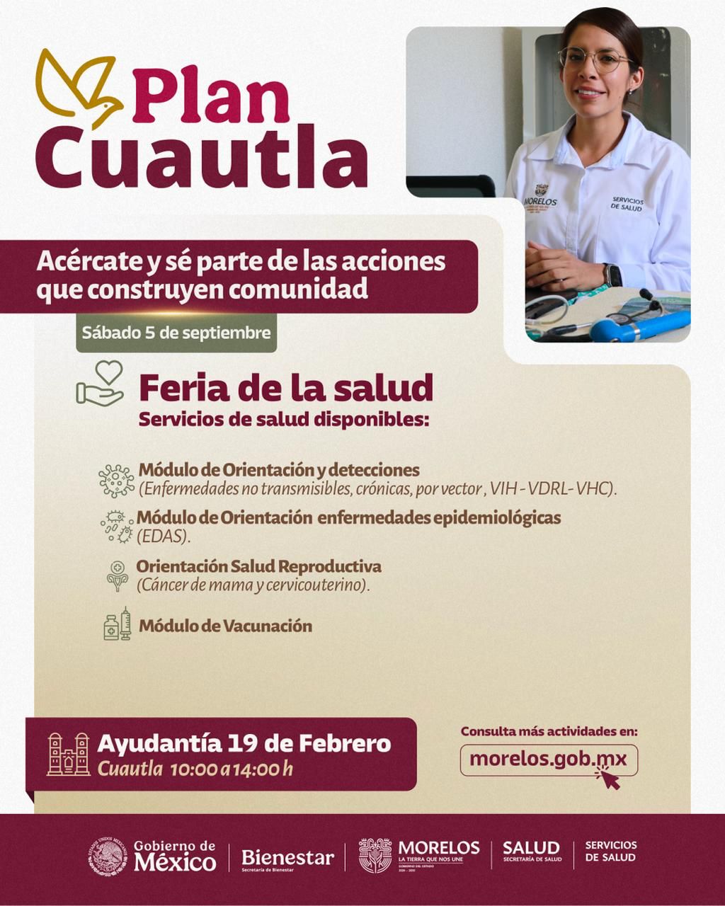 Lleva Plan Cuautla vacunación y servicios gratuitos de salud a la ayudantía 19 de febrero
