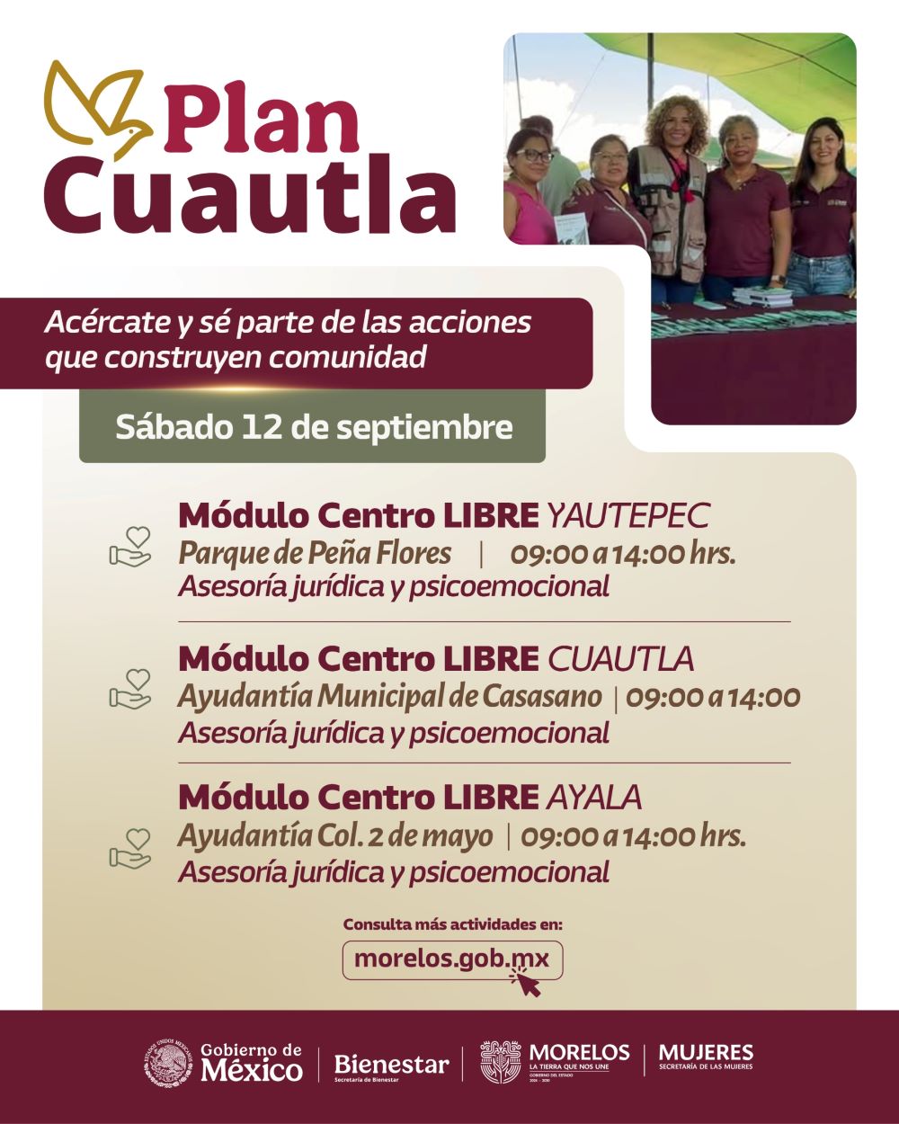  Refuerza Plan Cuautla atención jurídica y psicoemocional gratuita para mujeres