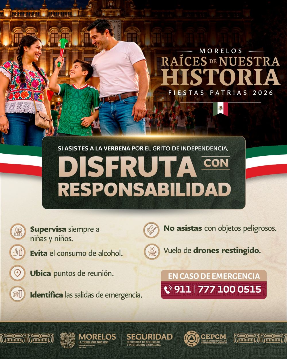 Promueve Coordinación Estatal de protección civil festejos patrios sin pirotecnia y con medidas preventivas