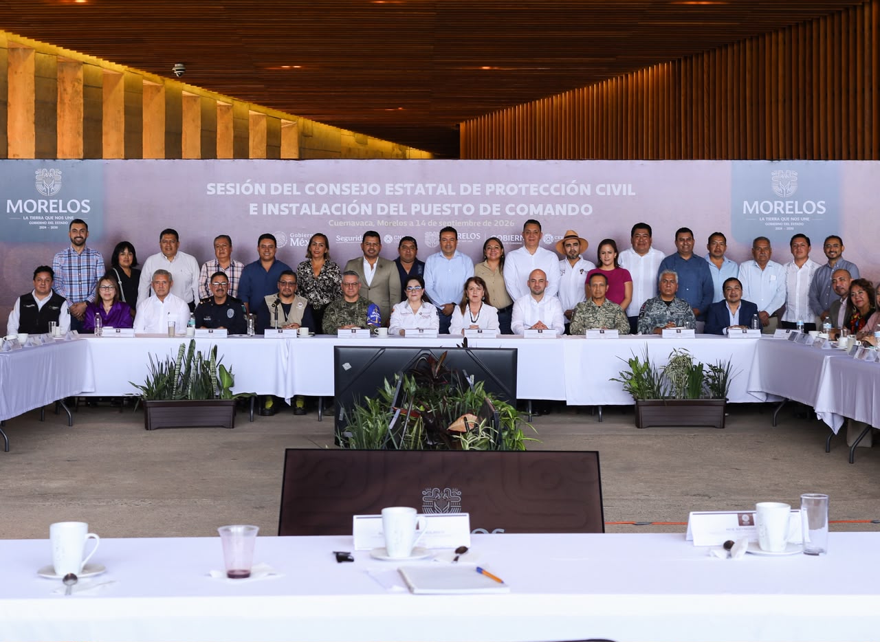 Instala gobierno de Morelos puesto de comando interinstitucional para reforzar respuesta ante emergencias por lluvias