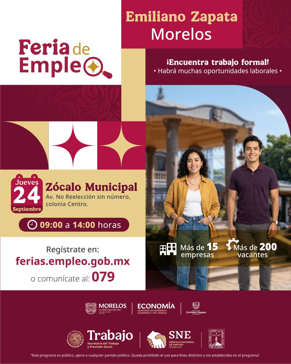 Realizará Gobierno de Morelos Ferias de Empleo en Miacatlán, Yecapixtla y Emiliano Zapata