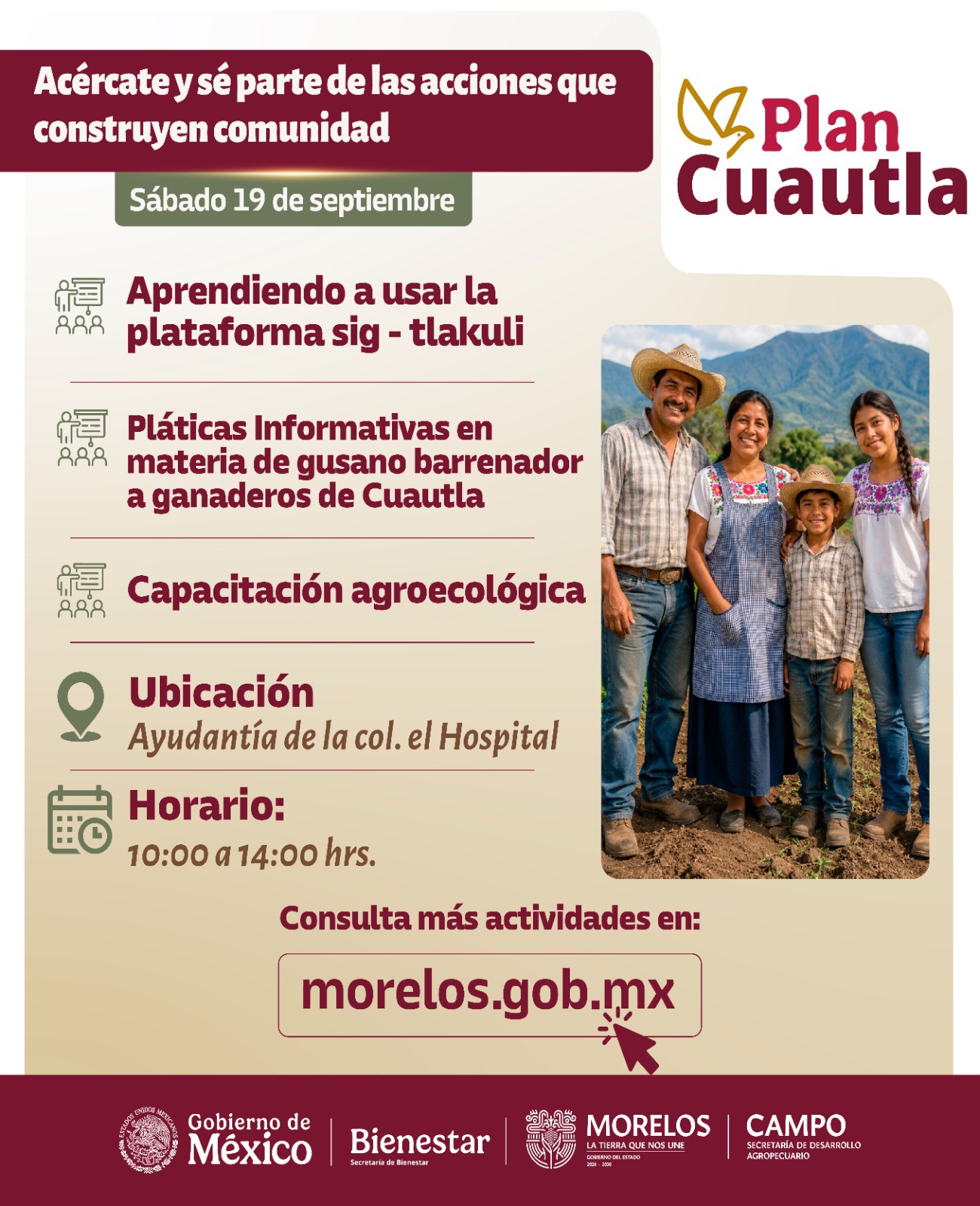  Ofrece Plan Cuautla capacitación gratuita en sanidad animal, tecnología y agroecología