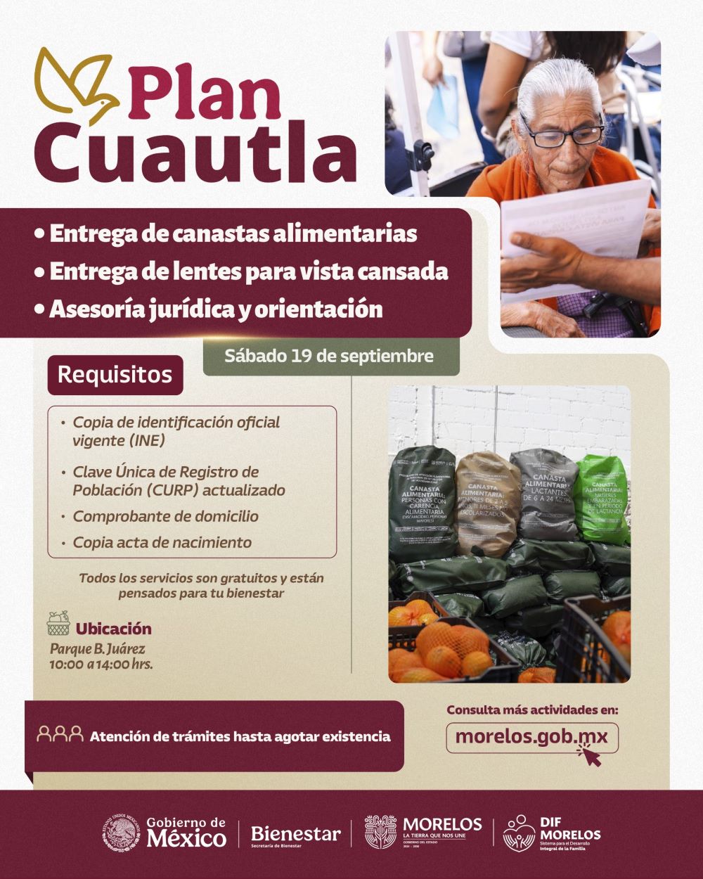 Entregará SEDIF apoyos alimentarios, aparatos funcionales y lentes en la séptima jornada del Plan Cuautla