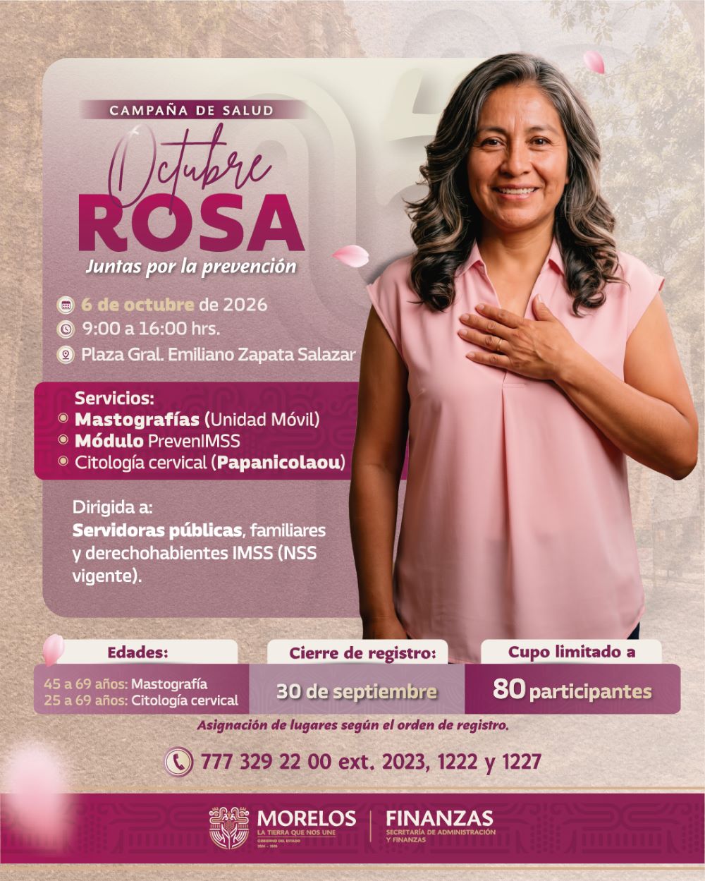 Acerca Secretaría de Administración y Finanzas Servicios de salud con la campaña “Octubre Rosa, juntas por la prevención”*