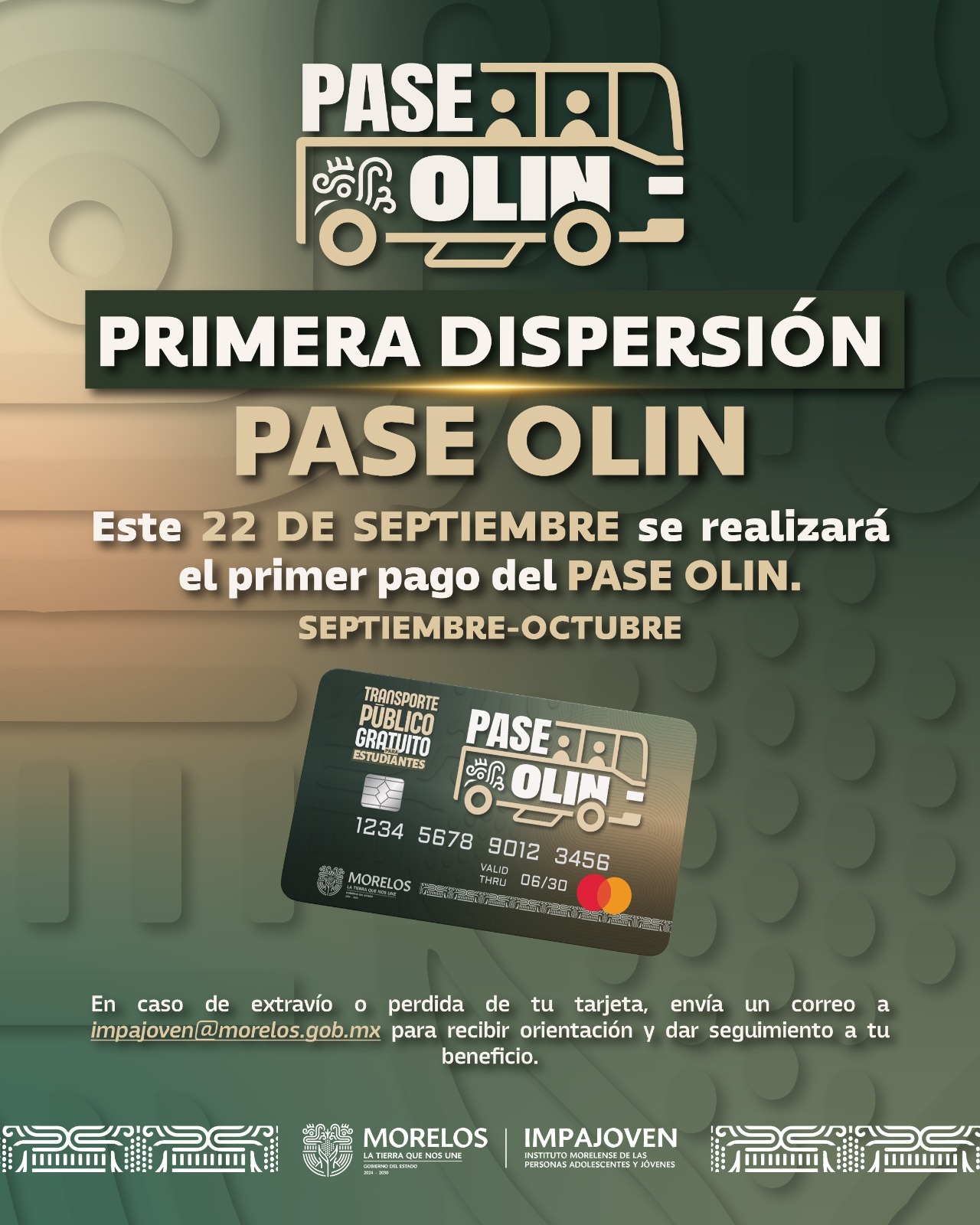 Iniciará primera dispersión del programa Pase Olin para estudiantes beneficiarios