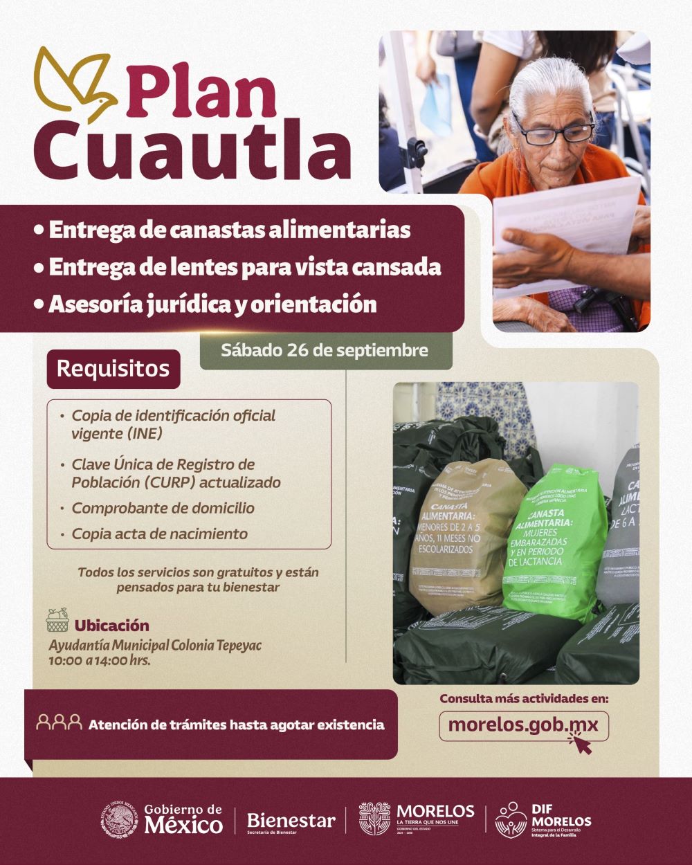 Ofrecerá SEDIF apoyos y servicios a población vulnerable en octava jornada del Plan Cuautla