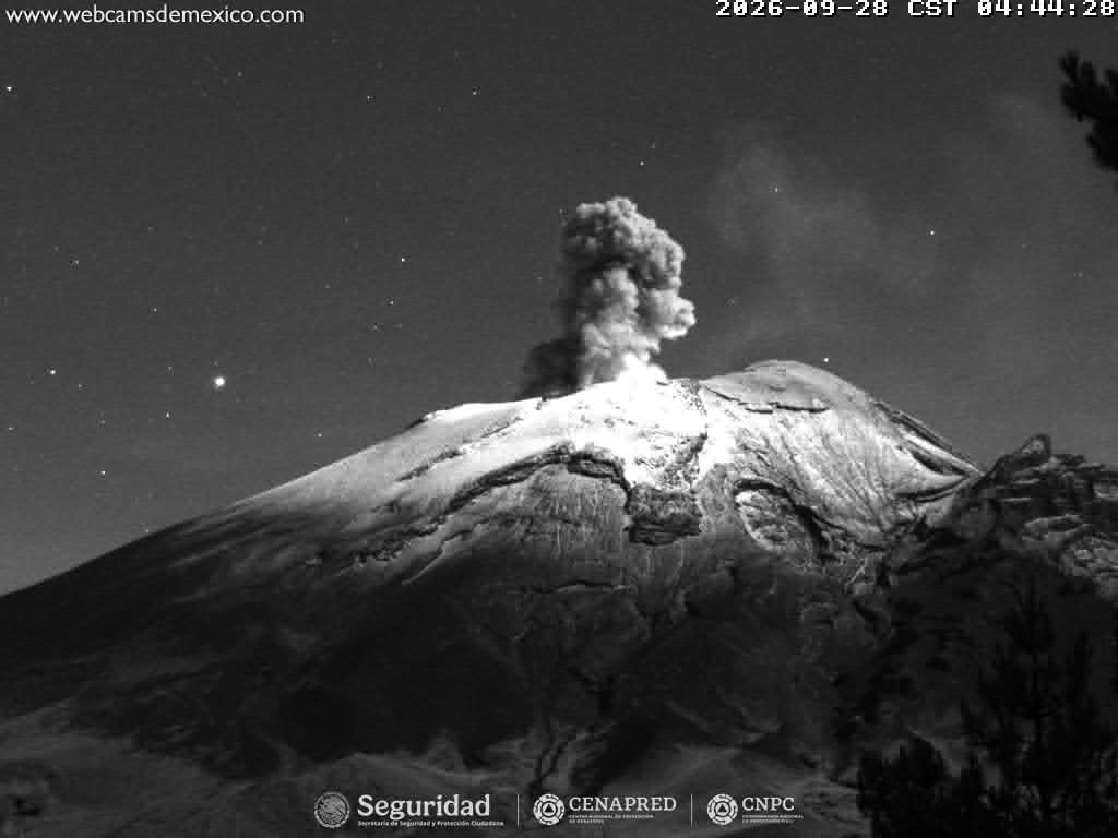 Reporte del monitoreo del volcán Popocatépetl