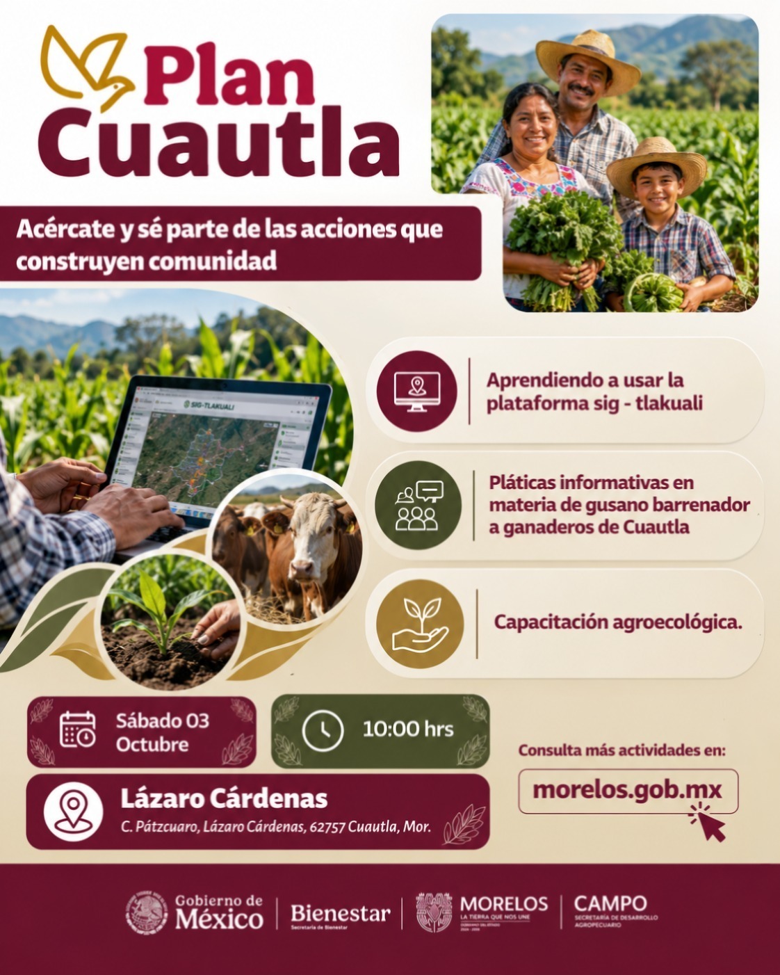 Capacitará Sedagro a productoras y productores de Cuautla para proteger el ganado y fortalecer sus actividades agropecuarias