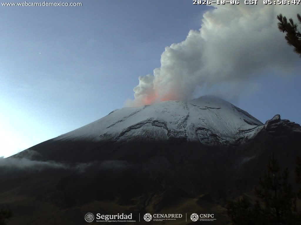 Reporte monitoreo del volcán Popocatépetl