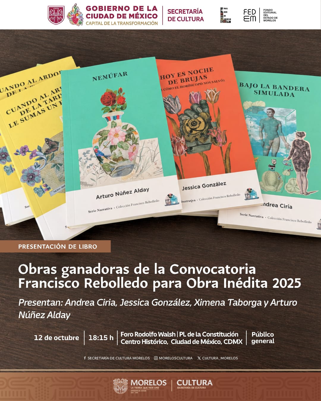 Llega producción editorial morelense a la Feria Internacional del Libro del Zócalo de la CDMX