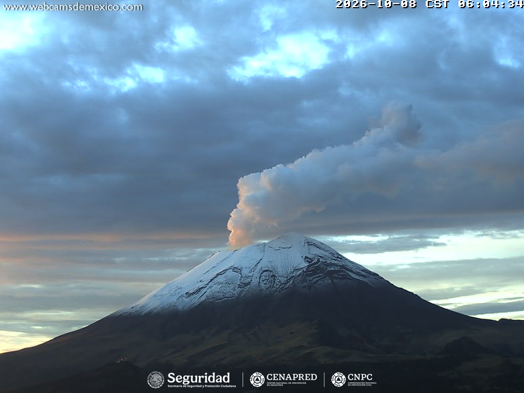 Reporte monitoreo del volcán Popocatépetl