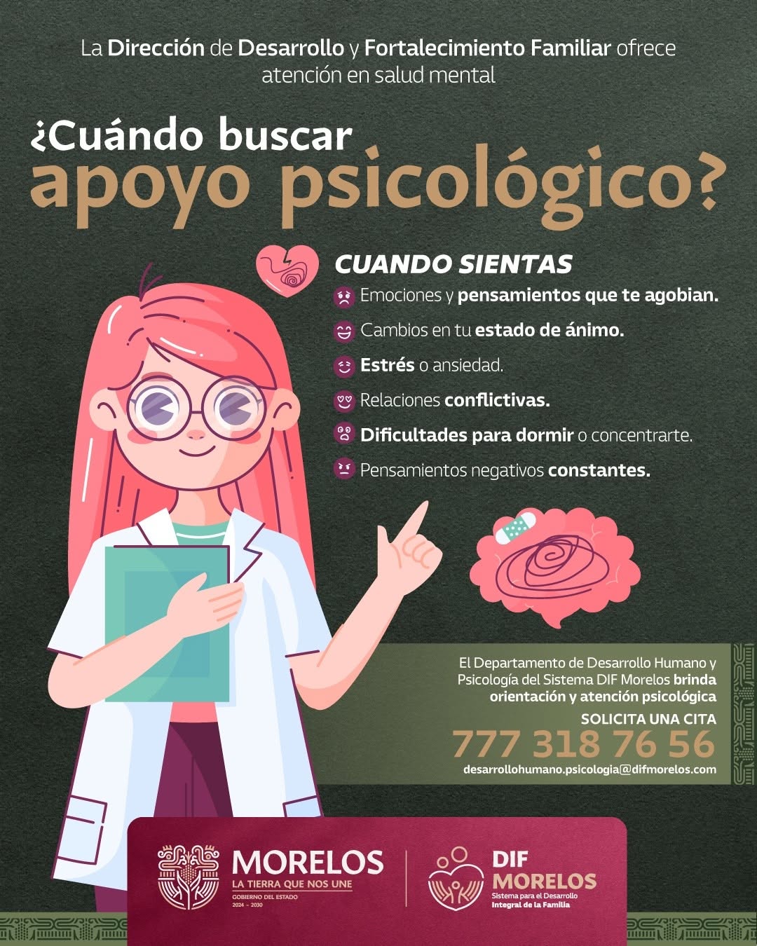 Ofrece Sedif orientación psicológica presencial gratuita para todas las edades