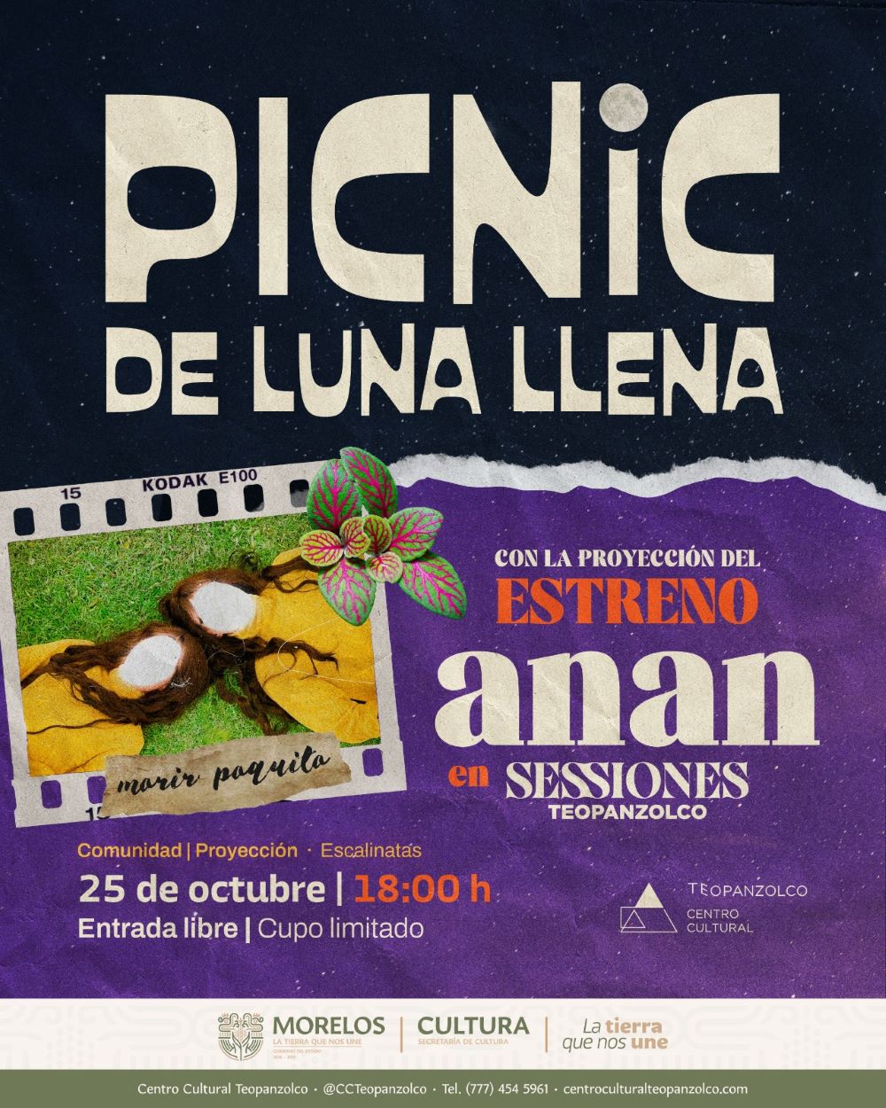 El Centro Cultural Teopanzolco celebrará el picnic de luna llena con el estreno audiovisual de Anan