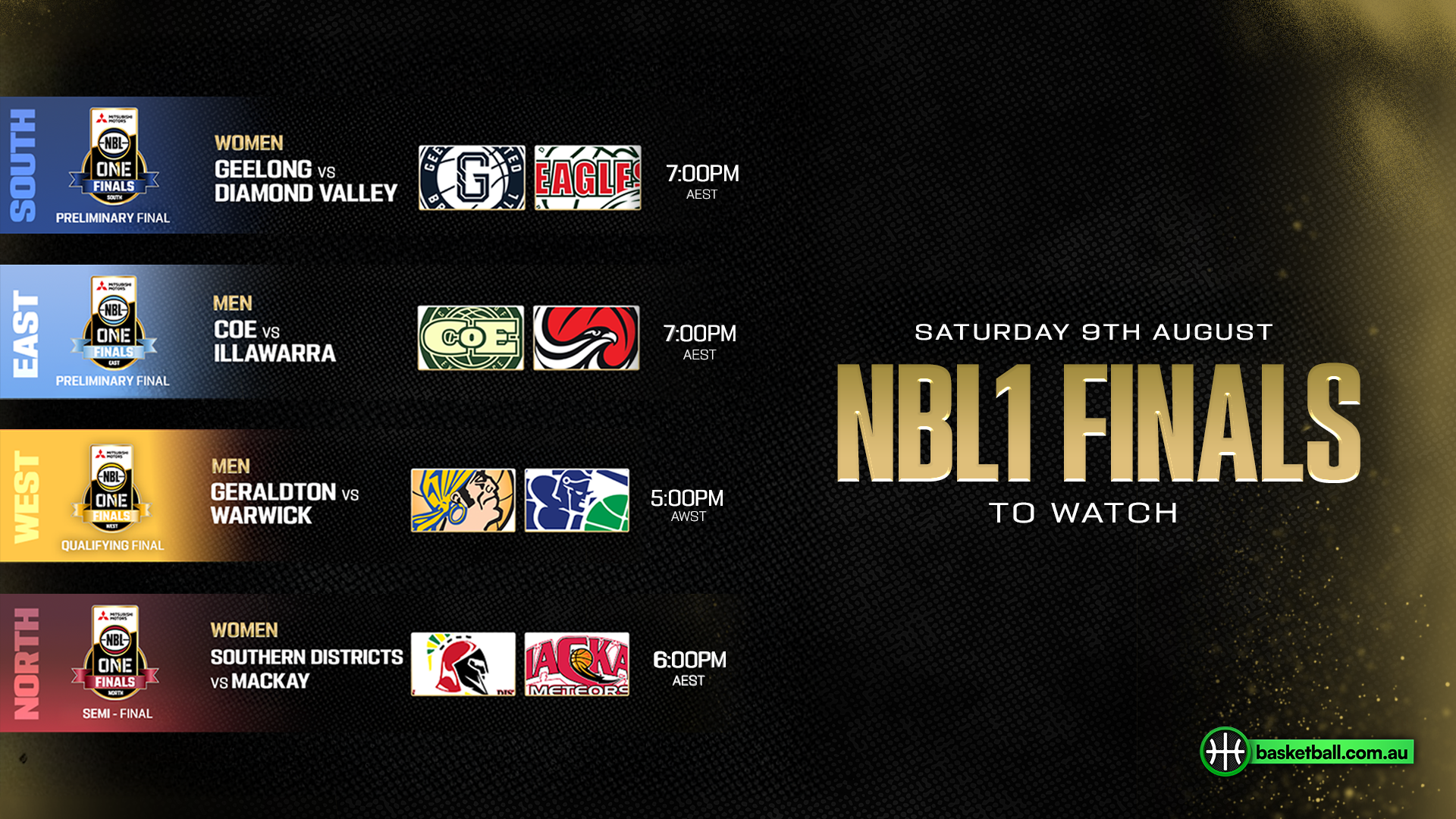 Watch Live: Saturday Night NBL1 Finals