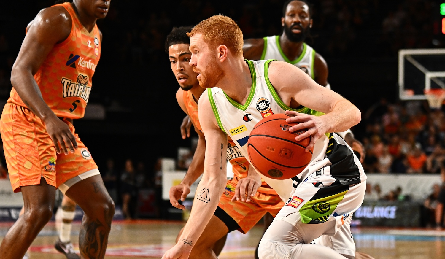 Angus shreds cords on six threes, sinks Taipans