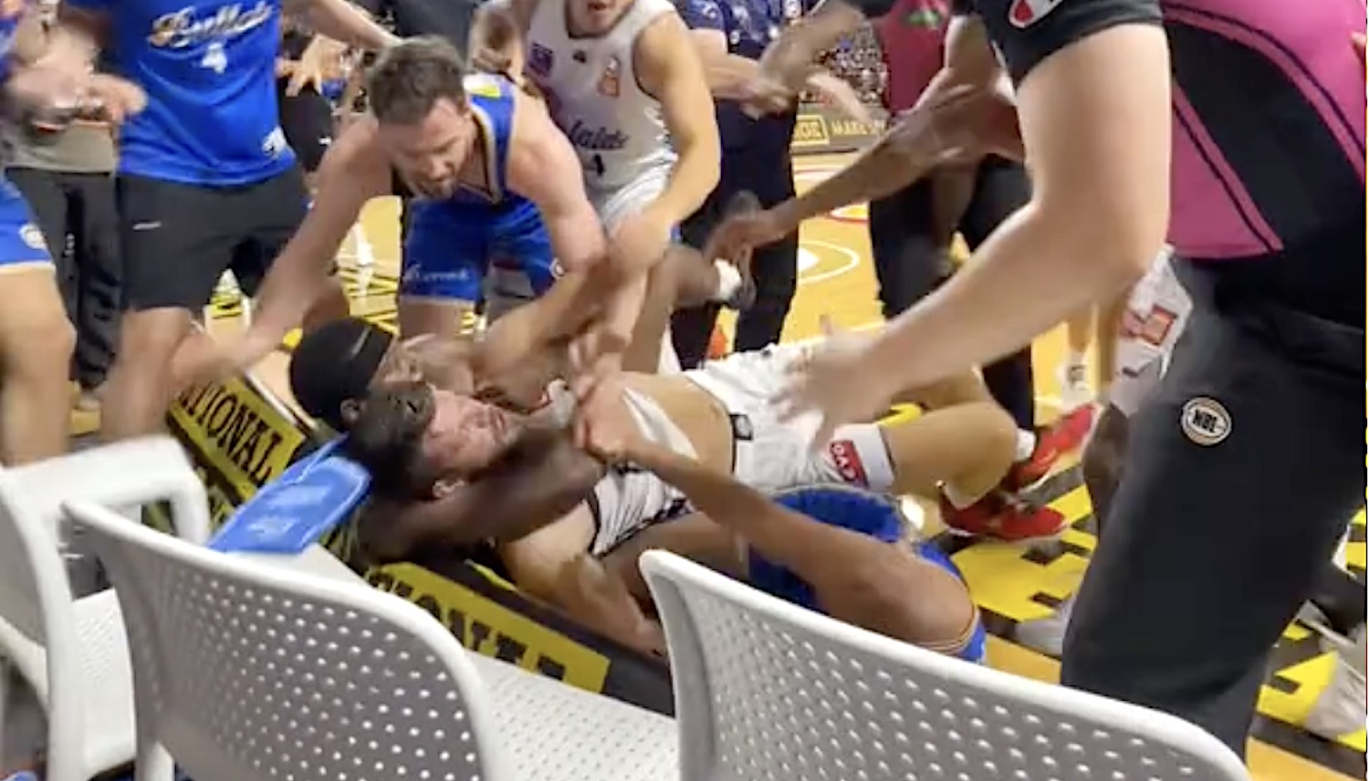 Shock footage: Taylor had Rakocevic in 'crazy headlock'