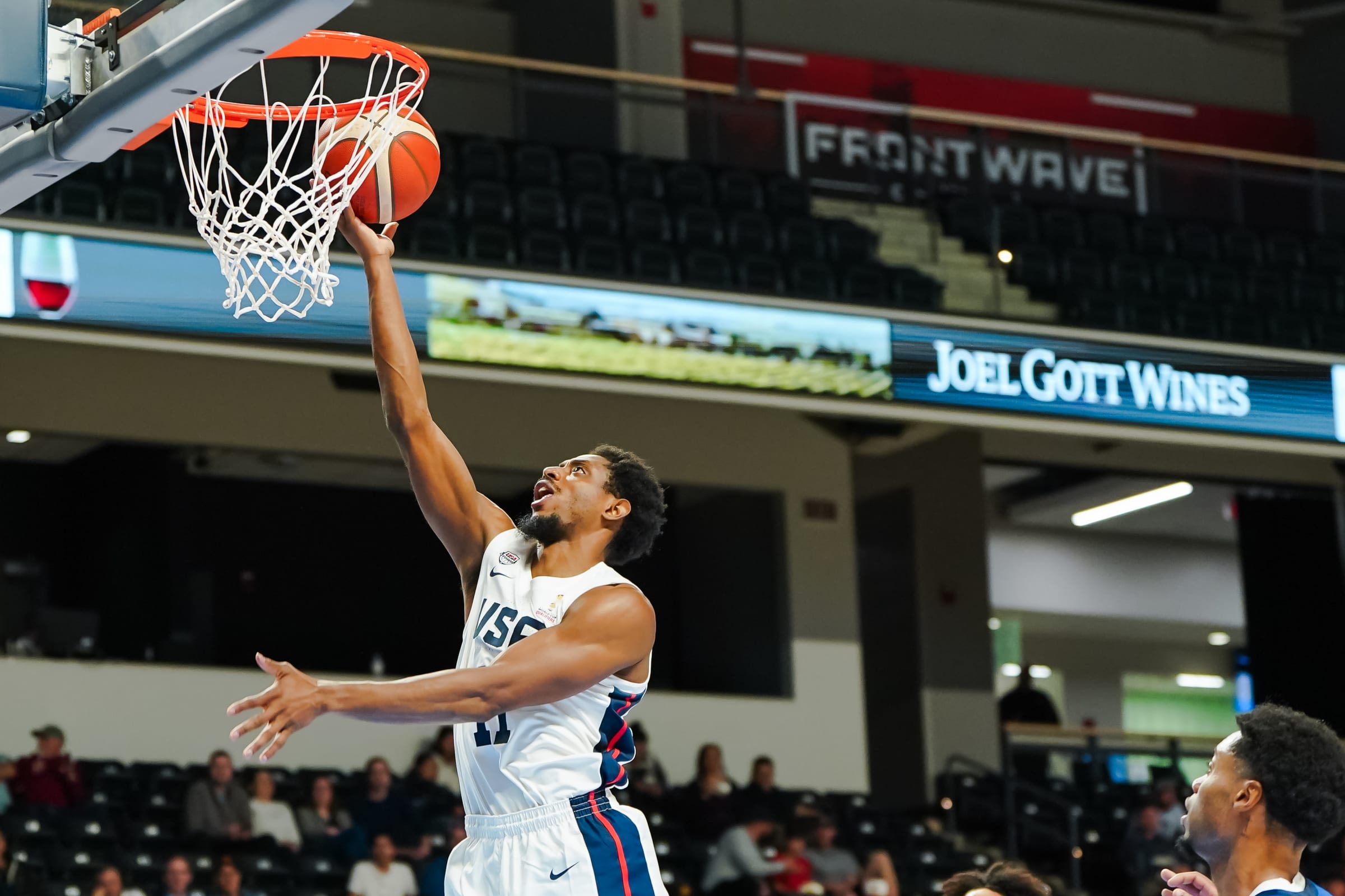 Brandon Knight finishes at the rim for Team USA