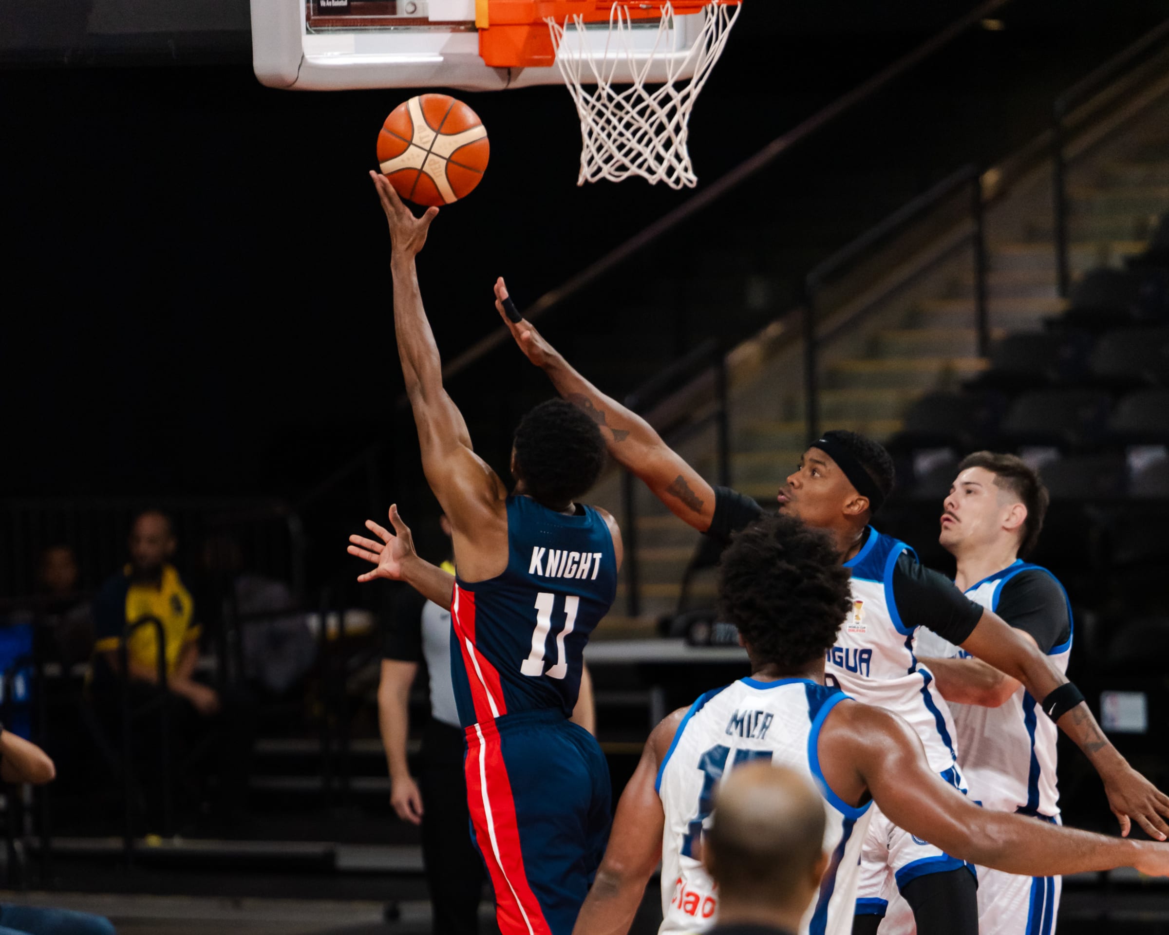 Brandon Knight finishes at the rim for Team USA