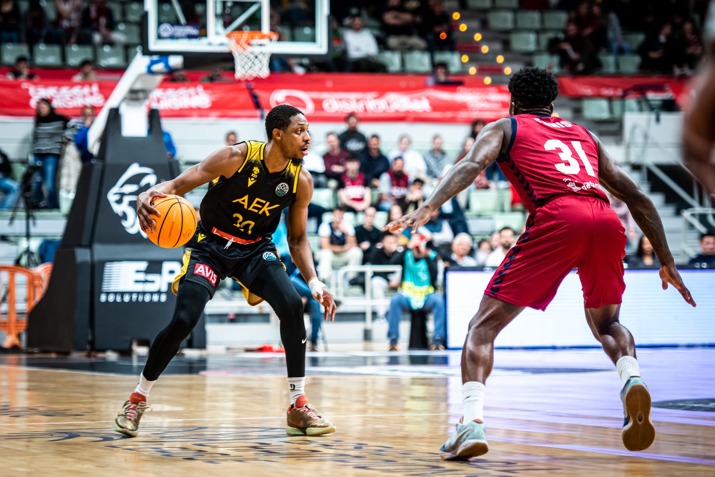 Brandon Knight runs the offense for AEK Athens in 2024