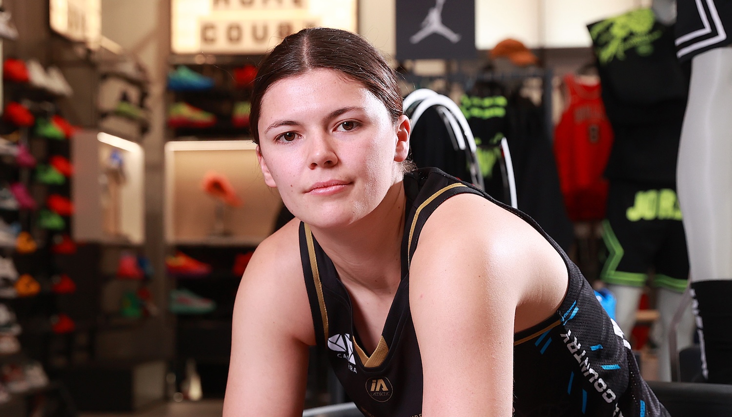 Capitals guard Jade Melbourne at the WNBL season launch at Melbourne Central on October 23, 2024.
