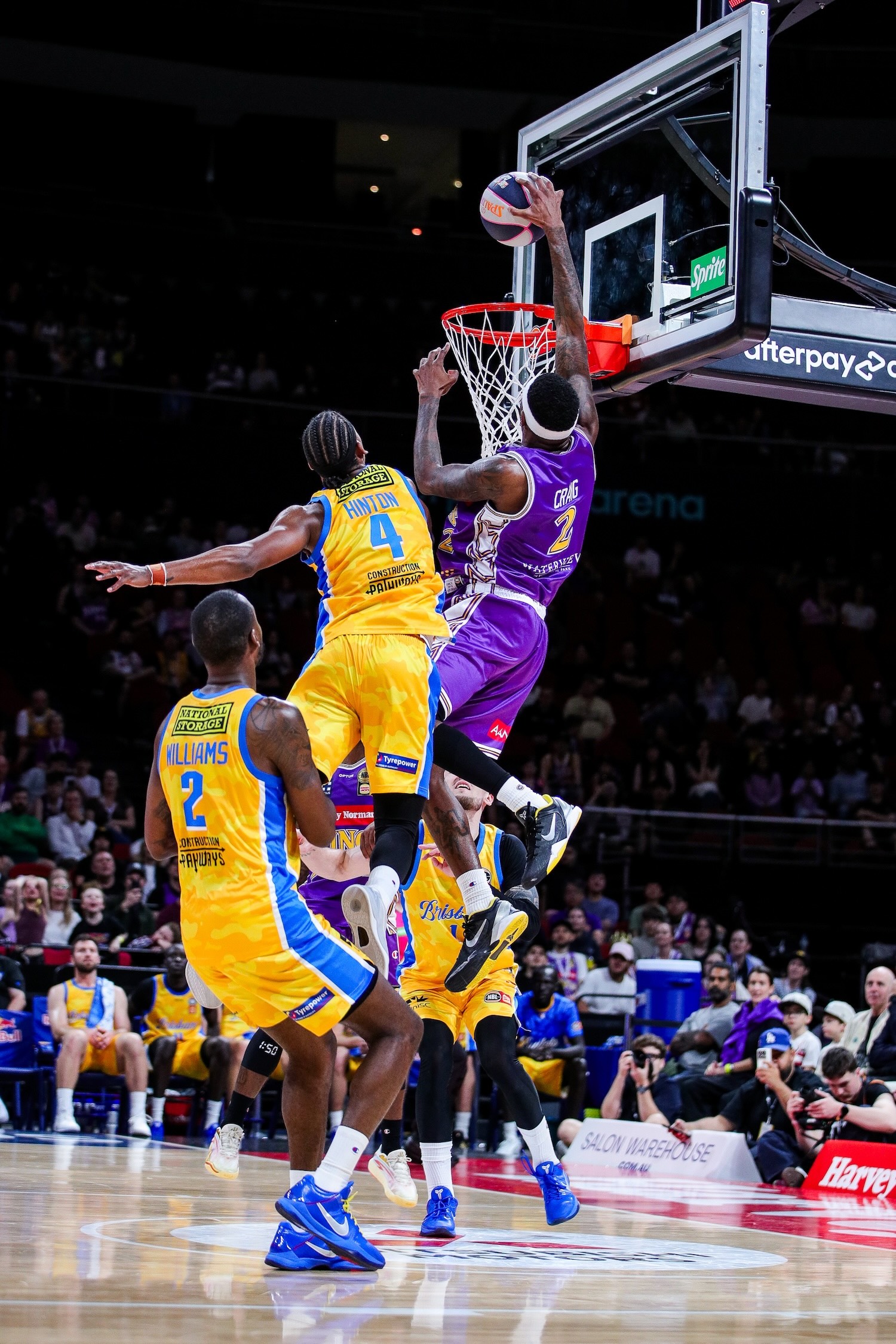 Sydney Kings forward Torrey Craig rises up to finish at the rim in the round three NBL Ignite Cup match against the Brisbane Bullets at Afterpay Arena in Sydney on September 30, 2026