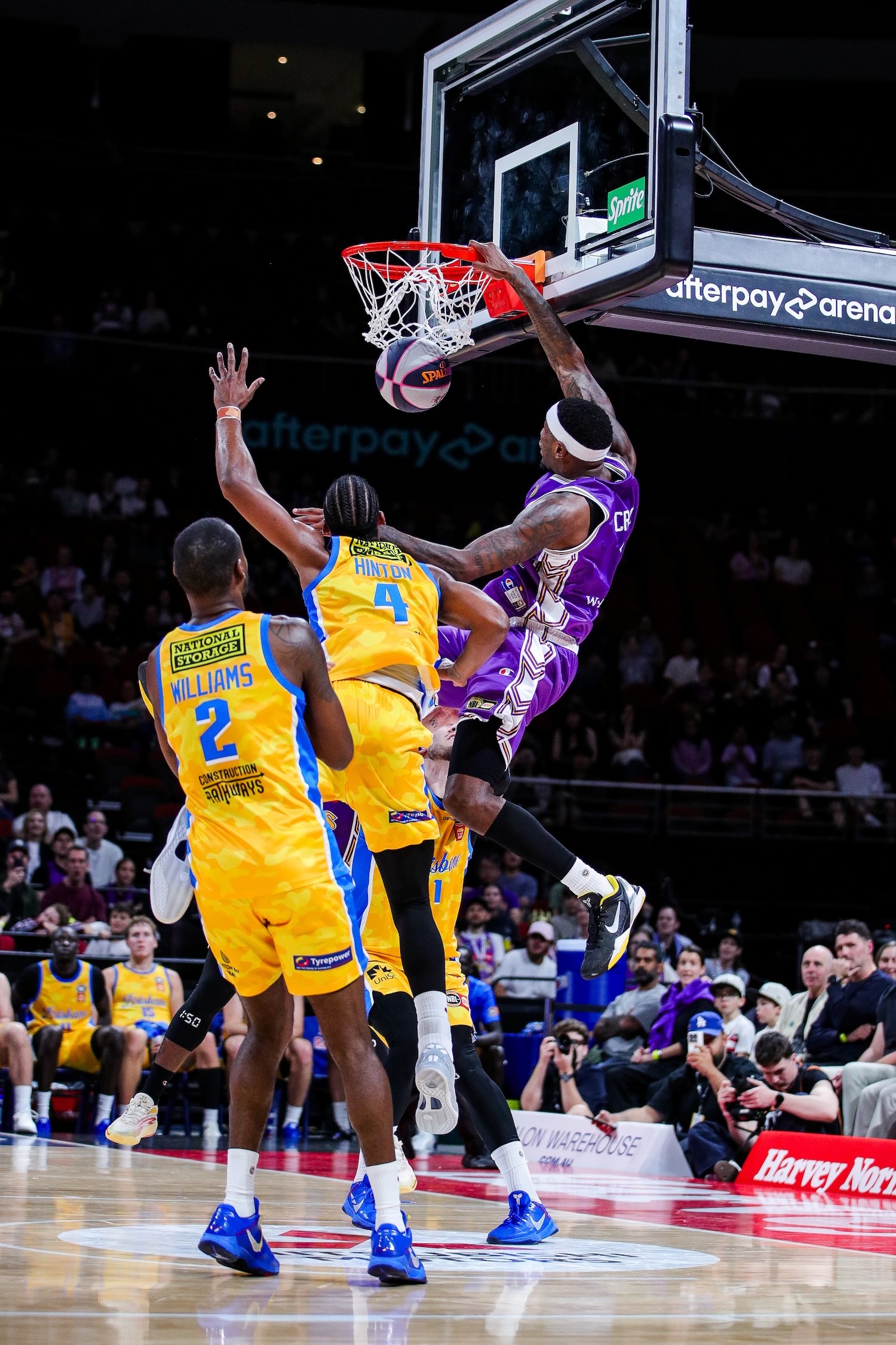 Sydney Kings forward Torrey Craig rises up to finish at the rim in the round three NBL Ignite Cup match against the Brisbane Bullets at Afterpay Arena in Sydney on September 30, 2026