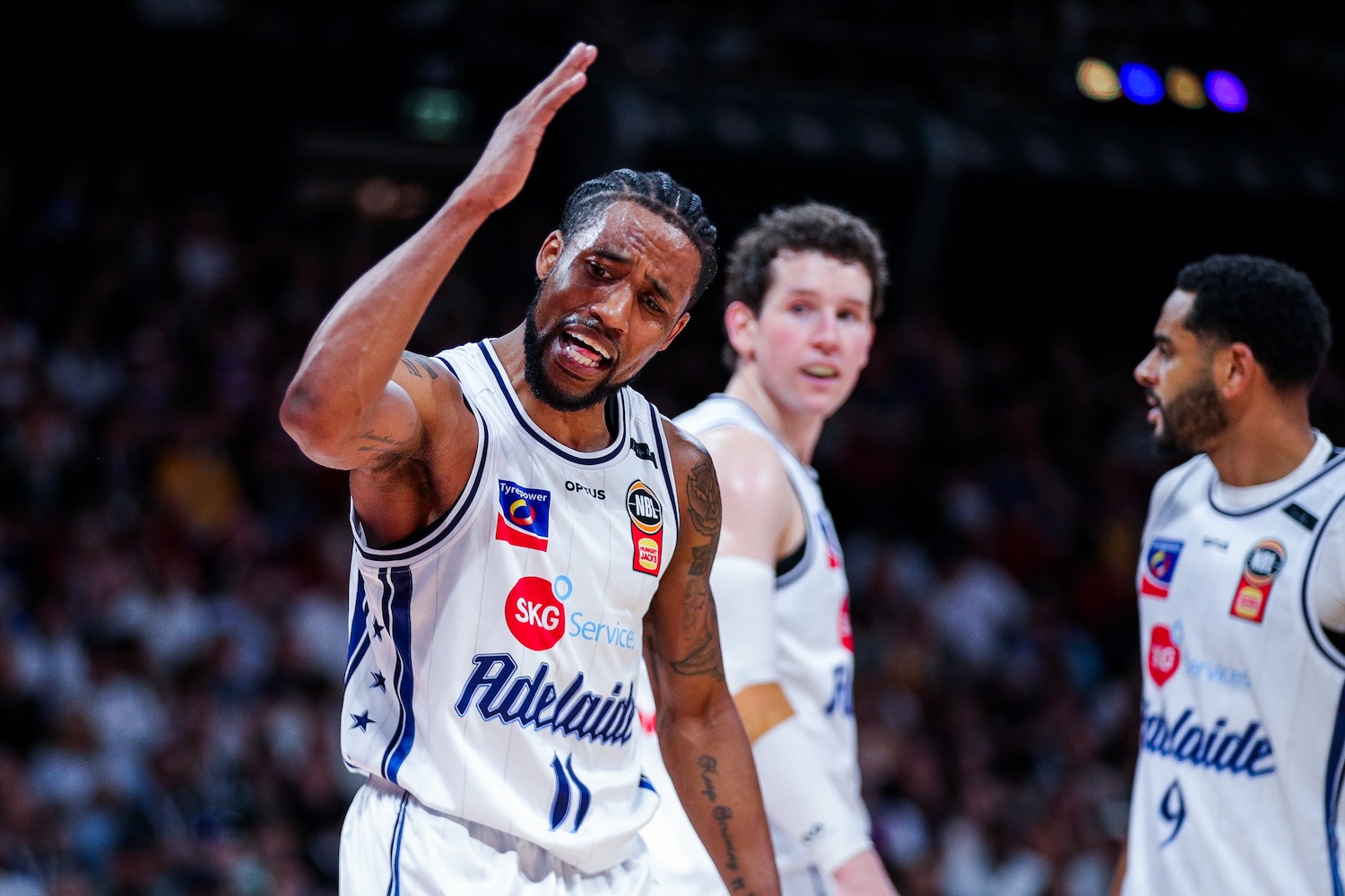 36ers guard Bryce Cotton reacts against the Sydney Kings at Afterpay Arena in Sydney on October 11, 2026