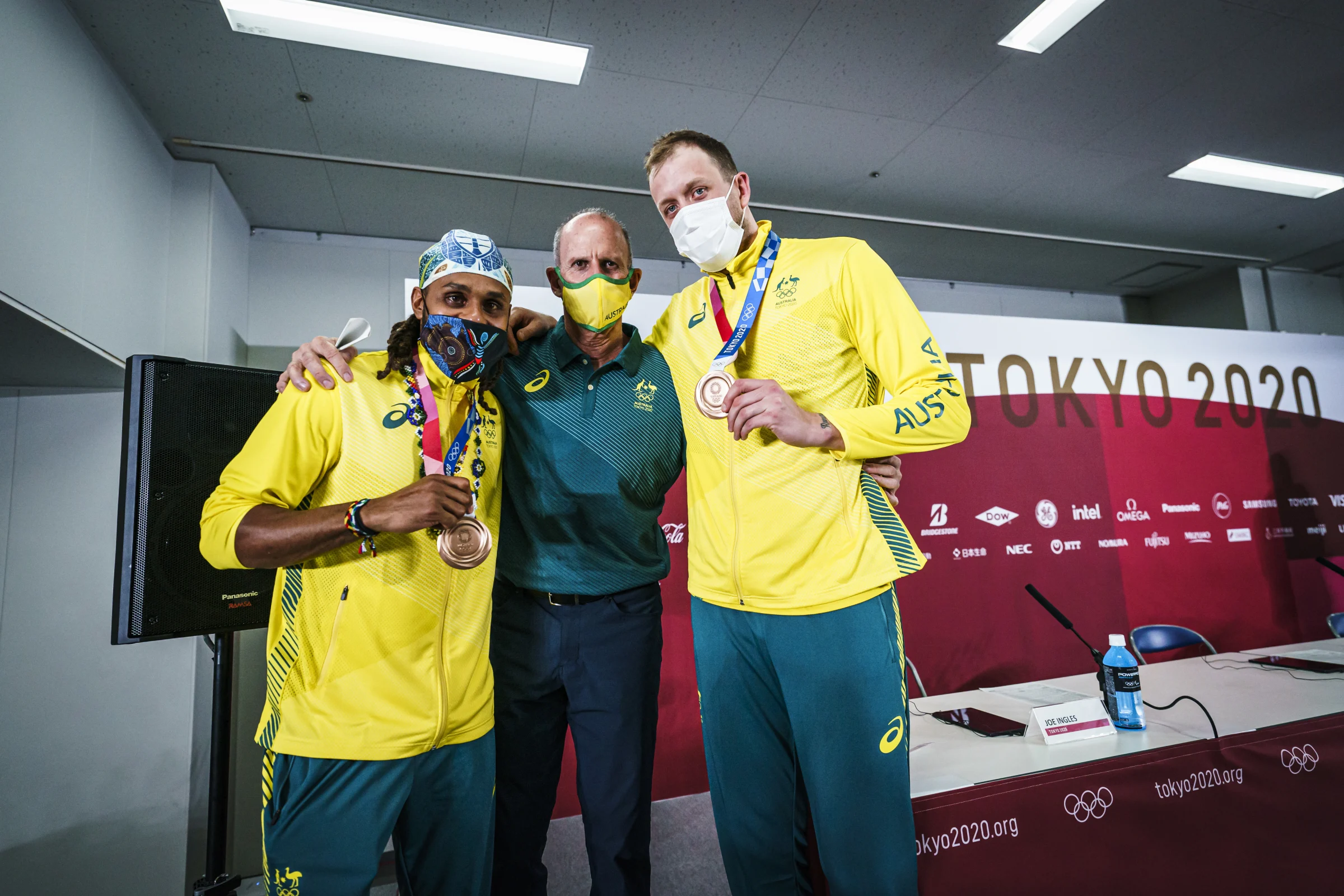 Patty Mills, Brian Goorjian and Joe Ingles