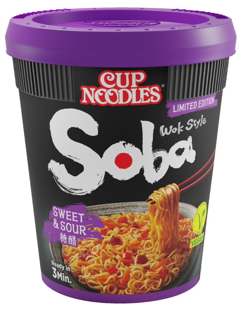 Cup Noodles Soba Wok Style fried japanese instant noodles Japan China Sweet & Sour Asian Blast delicous vegan