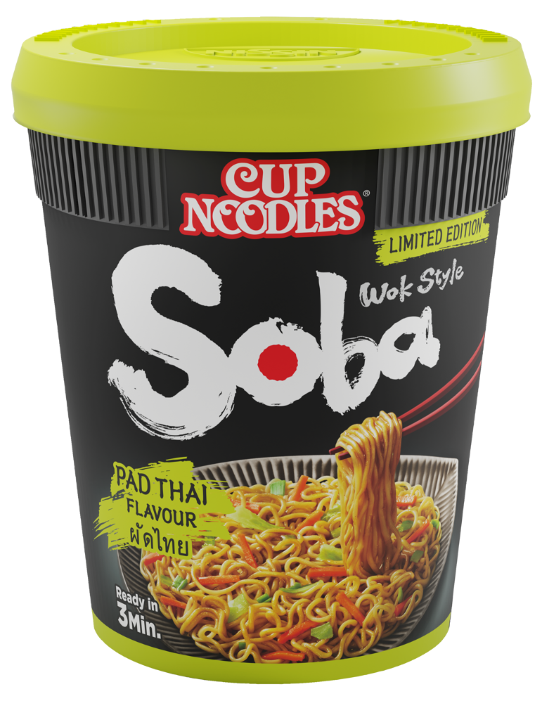 Cup Noodles Soba Wok Style fried japanese instant noodles Japan Thailand Pad Thai meal Asian Blast delicous