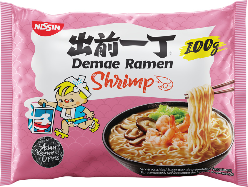 Demae Ramen zuppa di noodles istantanei giapponesi Bag Shrimp Flavour Asian Ramen Express delizioso