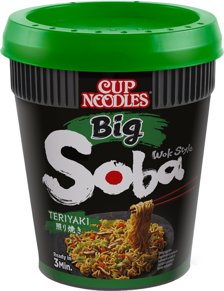 Cup Noodles Soba BIG Wok Style fried japanese instant noodles Teriyaki bigger portion more content Asian delicous