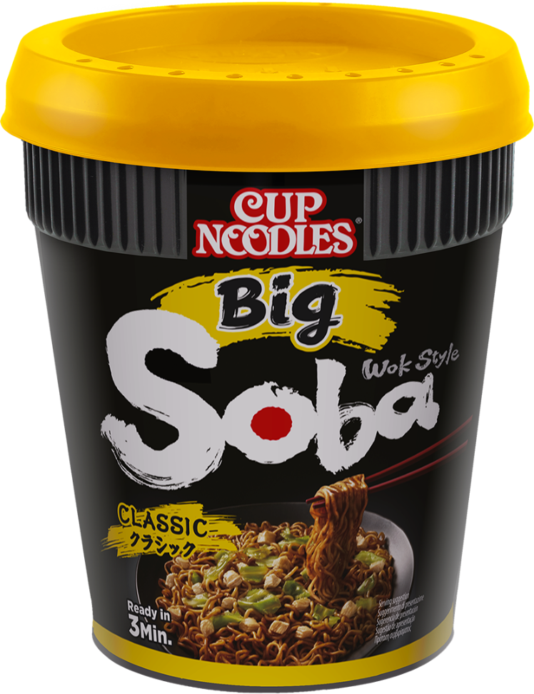 Cup Noodles Soba BIG Wok Style fried japanese instant noodles Classic bigger portion more content Asian Blast delicous 