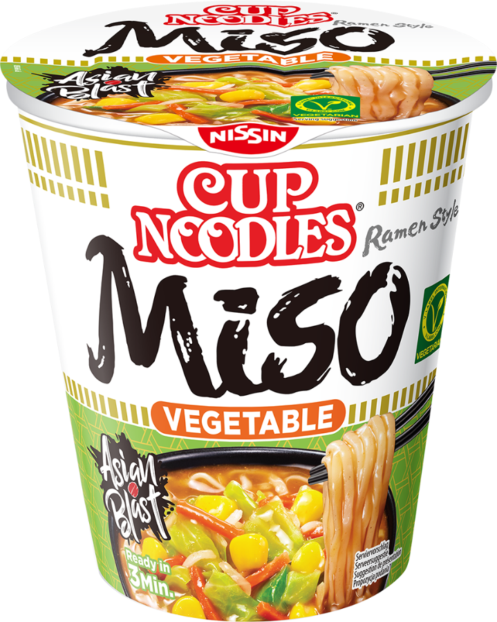 Cup Noodles Ramen Style zuppa di noodles istantanei giapponesi Miso Flavour Asian Blast delizioso vegetariano