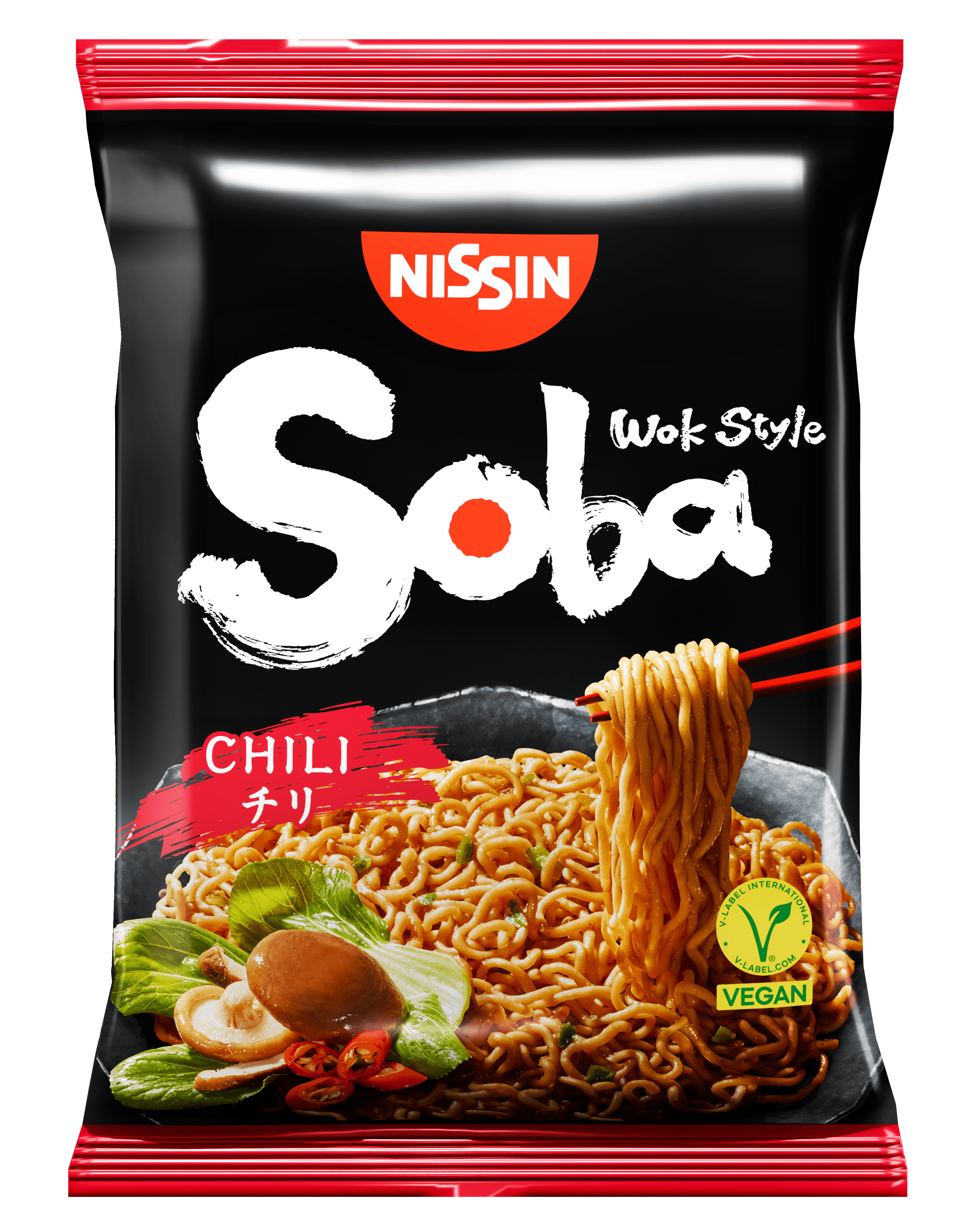 Cup Noodles Soba Wok Style stegte japanske instantnudler Japan Pose Chili Flavour lækker vegansk