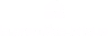 Logo de la première brique avec une forme de clé et un cercle au-dessus du texte blanc.