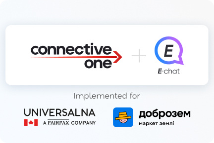 ConnectiveOne integration with E-chat for adding dedicated Viber and Telegram channels, implemented for Dobrozem and UNIVERSALNA.