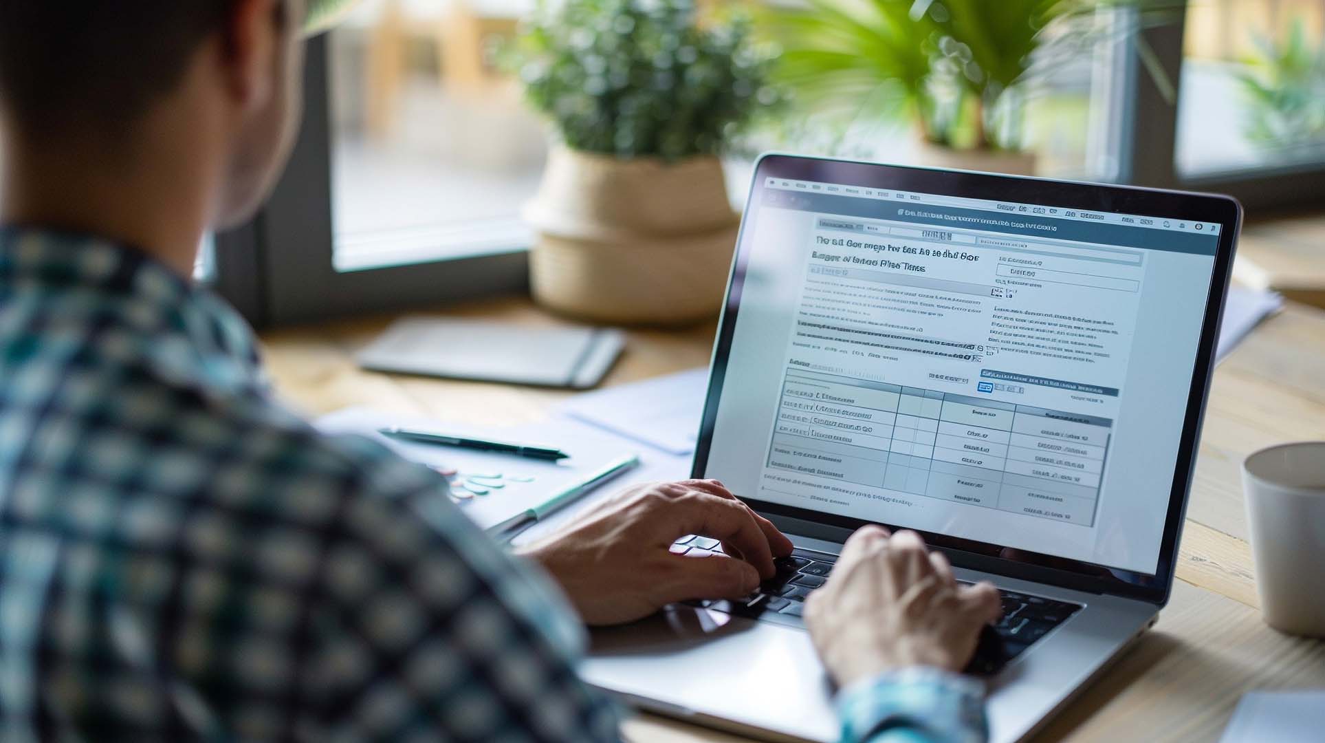 A person struggling to use property management accounting spreadsheets.